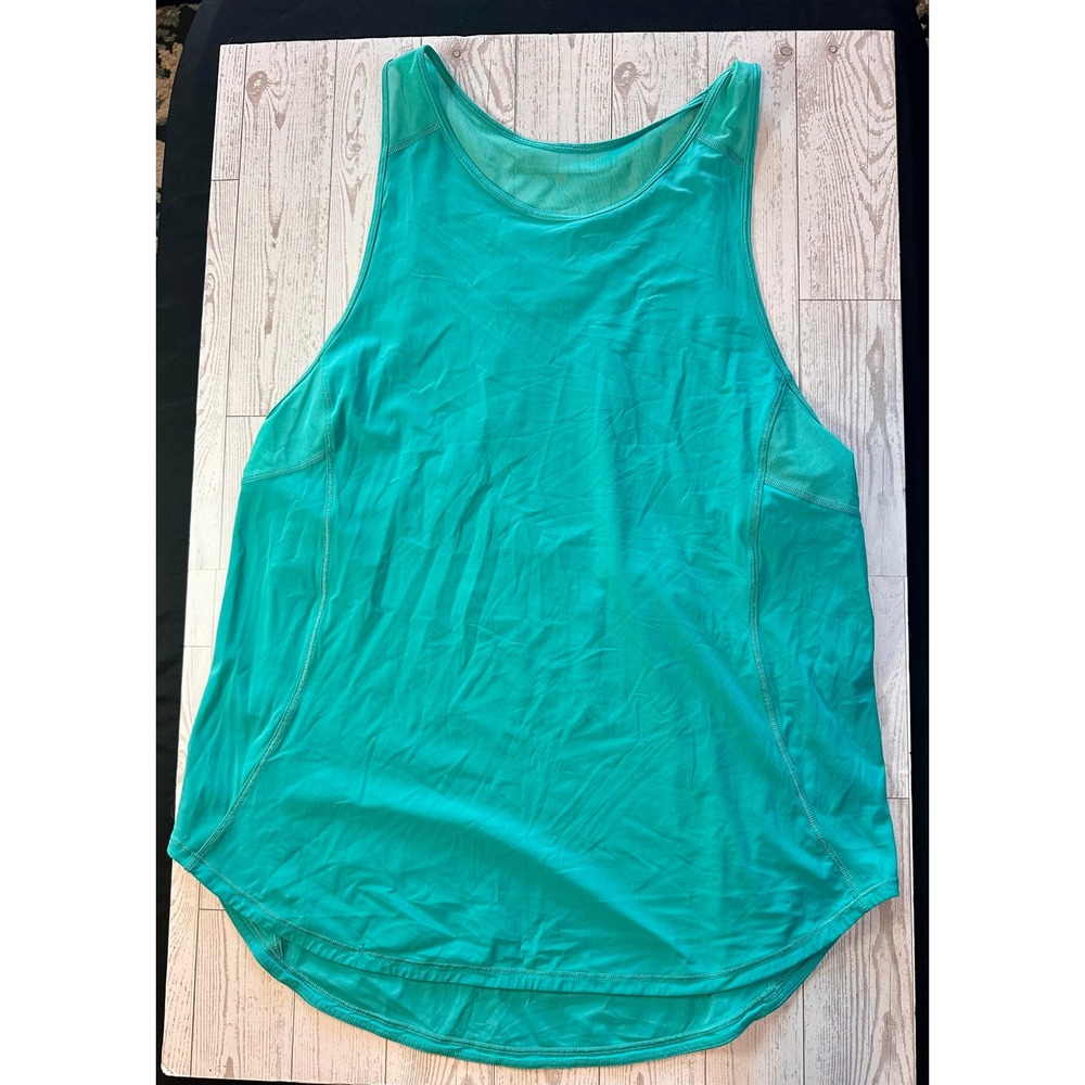 Lululemon Sculpt Tank Top Women Size 10 Teal Green Excellent Mesh Back Athletic
